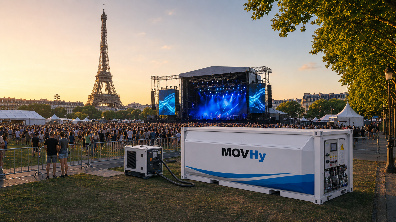 Événement alimenté par une solution mobile à hydrogène
